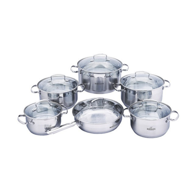 Cooking Pot Set Non-Stick Cookware Big 5 ply Stainless Steel Cookware Sets Cookware Gold