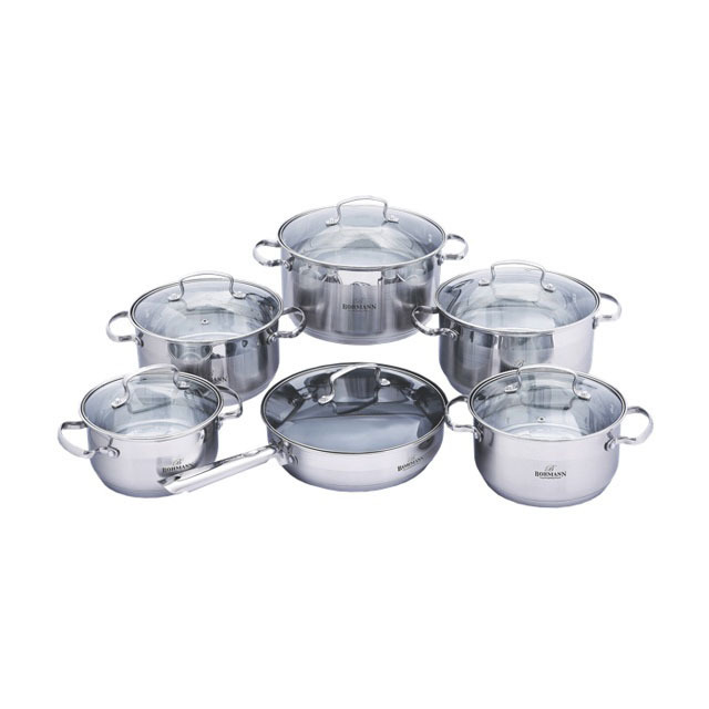 Cooking Pot Set Non-Stick Cookware Big 5 ply Stainless Steel Cookware Sets Cookware Gold