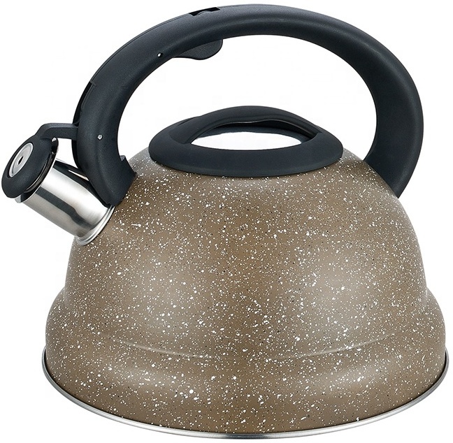 bakelite handle whistling kettle stainless steel stove top kettle 2.5L tea water kettle grey body