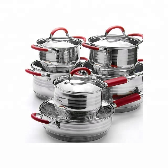 Heavy big pots non stick coating cookware sets cookware steel items cookware set cooking pot restaurant