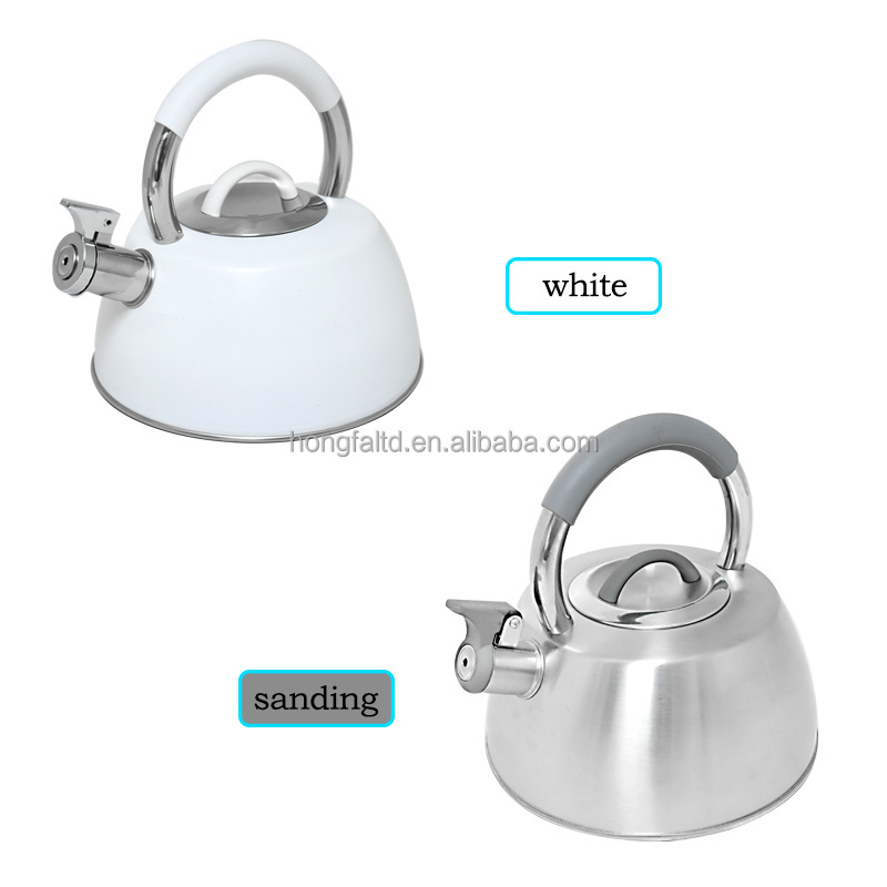 Teapot Whistling Stainless Steel Boiling Water Kettle Induction Tea Pot Silicone Handle Whistle Kettles