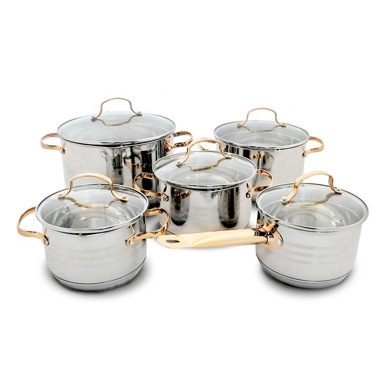 Gold friendship cookware golden cookware sets smiling rose casserole set cook tool pot kitchen gadgets