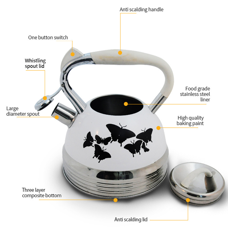 Stainless Steel Whistling Tea Kettle Teapot Stove Top Water Kettle Whistle Kettles for Promotional Gift Travel Camping Tea Pot