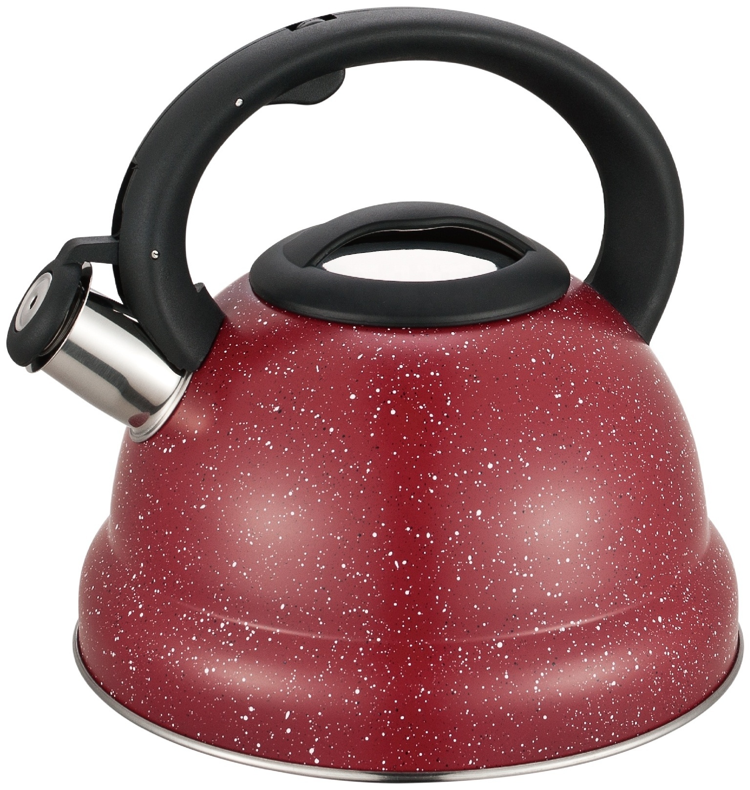 2.5L Whistling Water Kettles with Metallic Red Coating Induction Bottom