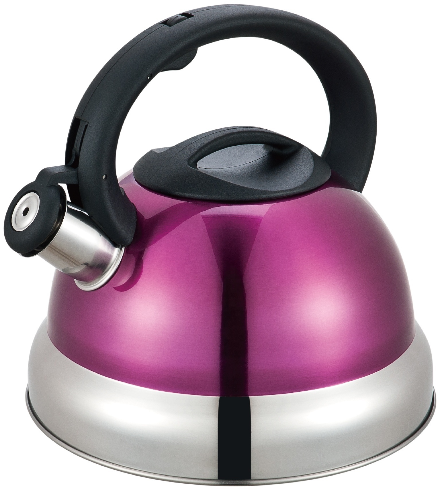 2.5L Whistling Water Kettles with Metallic Red Coating Induction Bottom