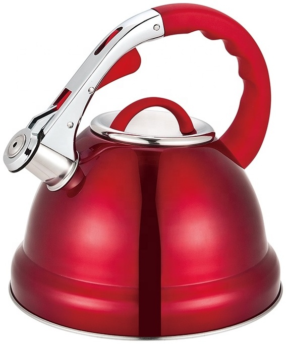 Stainless Steel Whistling Water Tea Kettle With Thermometer 2.7L Kitchen Home Stovetop Whistle Kettle