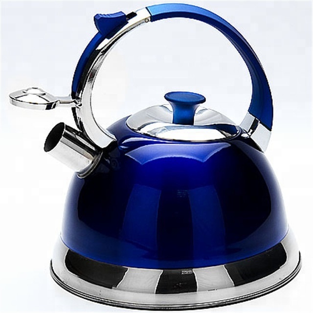 Top Quality Tea Pot Whistle Boiling Water Kettle with Navy Blue Color Body Stainless Steel Capsule 0.5MM for Body