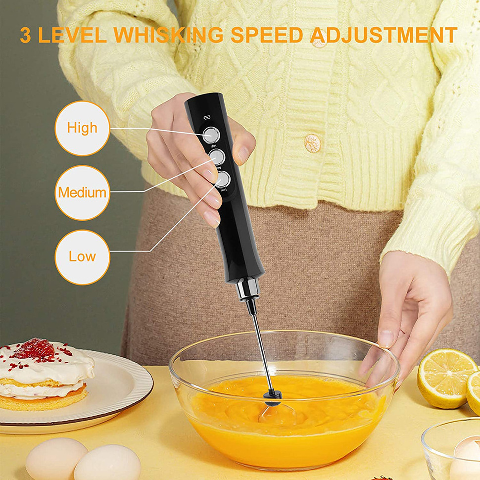 Portable Frother Rechargeable Stainless Steel Usb Milk Frother Handheld Automatic Coffee Stirrer Electric Milk Frother