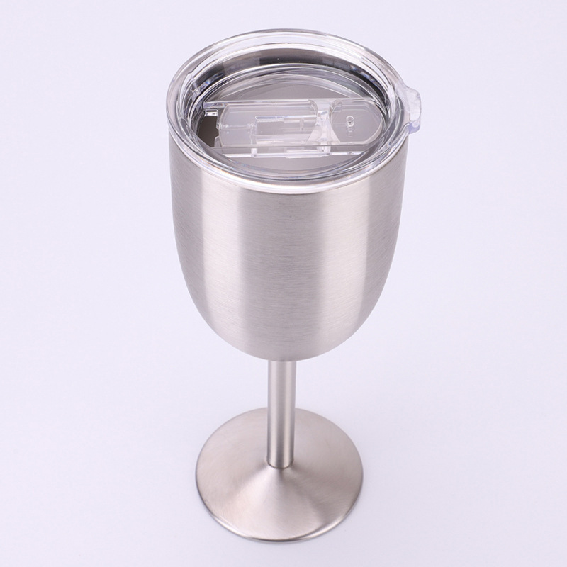 10oz Colorful Double Wall Insulated Metal Goblet Stainless Steel Red Wine Glass Cup shot glasses