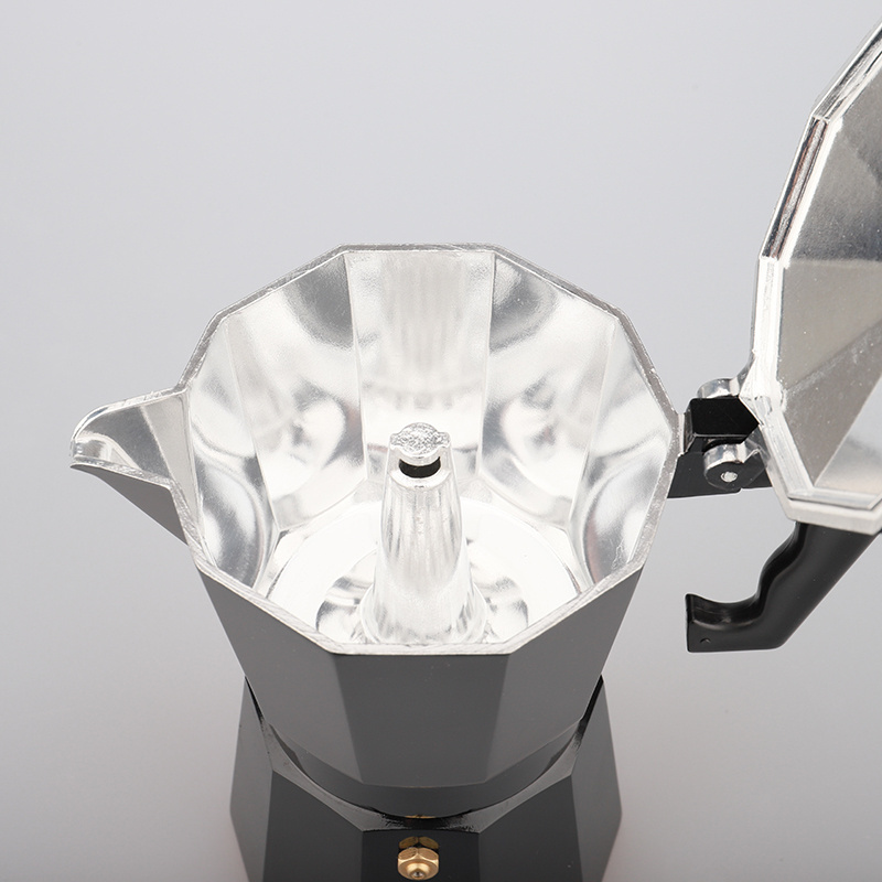 Moka pot aluminum New 6 Cups Design Eco Friendly 300ml Customize Body Metal OEM Espresso Moka Pot Coffee Maker