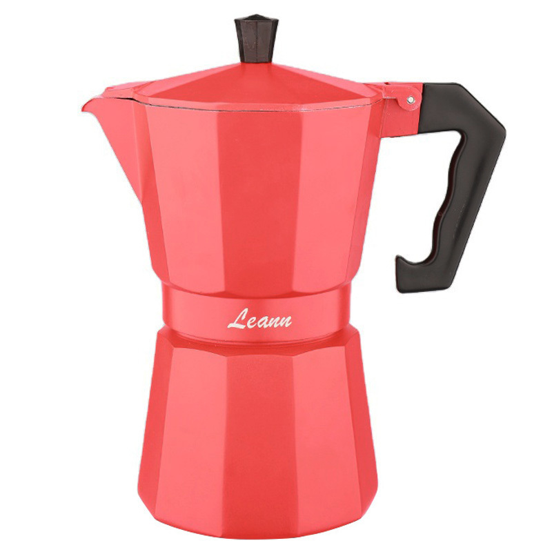 Moka pot aluminum New 6 Cups Design Eco Friendly 300ml Customize Body Metal OEM Espresso Moka Pot Coffee Maker