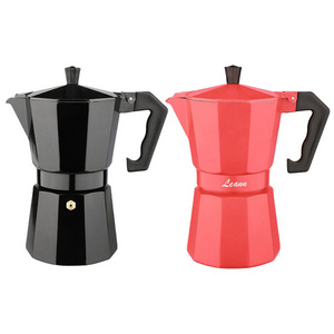 Moka pot aluminum New 6 Cups Design Eco Friendly 300ml Customize Body Metal OEM Espresso Moka Pot Coffee Maker