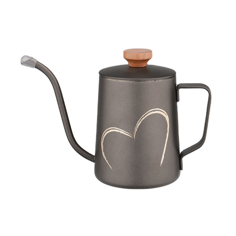 Wholesale 300ml Color Coating Stainless Turkish Drip Tea Hand Pour Goose neck Kettle Offices Arabic Coffee Pot With Handle