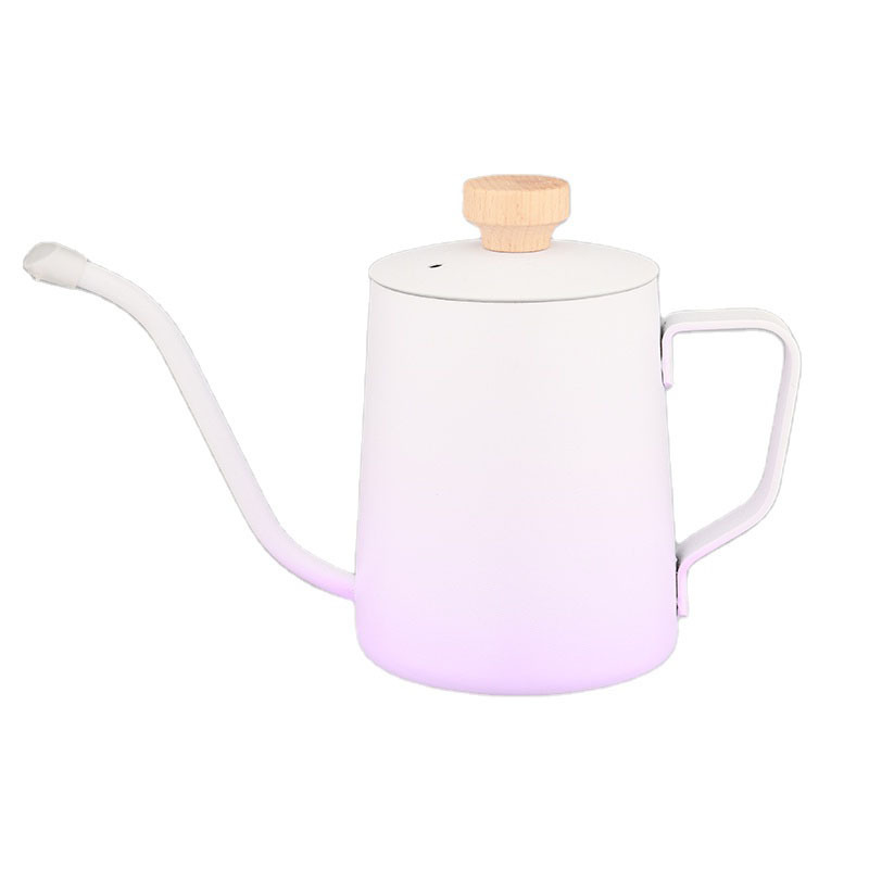 Wholesale 300ml Color Coating Stainless Turkish Drip Tea Hand Pour Goose neck Kettle Offices Arabic Coffee Pot With Handle