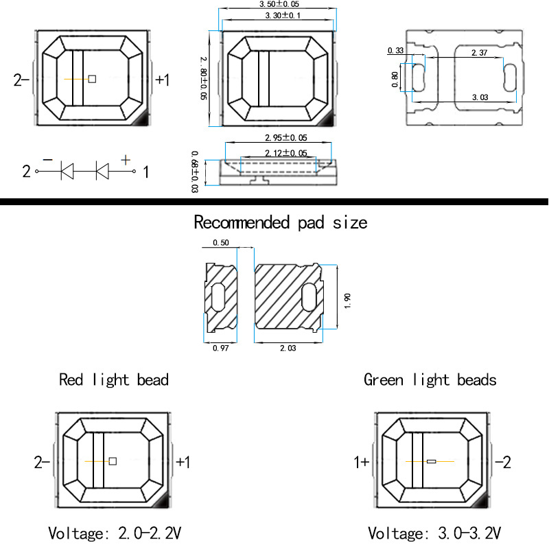 Shenzhen manufacturer 2835 SMD LED red light 620-625nm plant red 660nm high brightness 2835 SMD chip beads