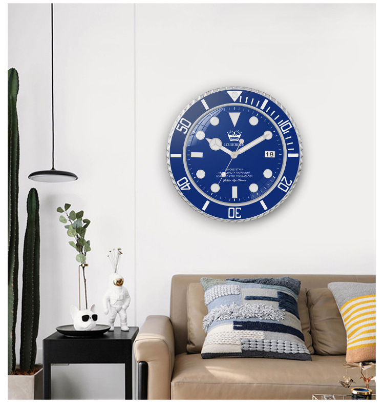 Clock Living Room Bedroom Atmospheric Fashion Decorative Calendar Green Luminous Mute Quartz Clock