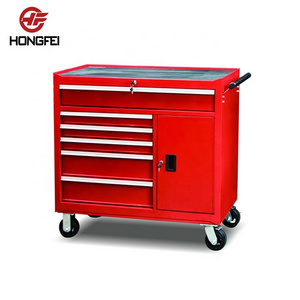 42 Inch Hongfei Large Drawer Roller Metal Combo Tool Chest With Wooden Top