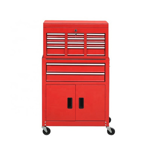 24 Metal workshop tool chest + tool cabinet with door and 6 drawers