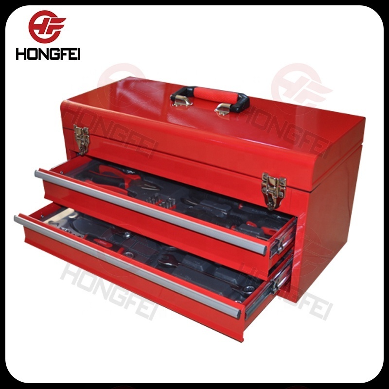 two drawers stainless steel tool box Iron portable tool box