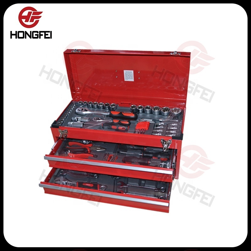 two drawers stainless steel tool box Iron portable tool box