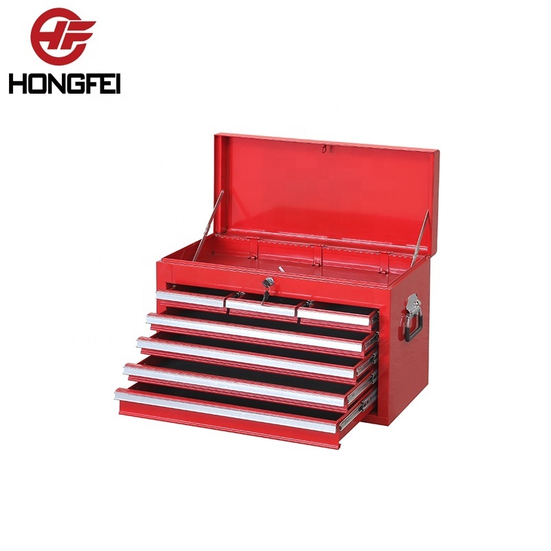 Hongfei DIY 9 Drawers Steel Top Tool Chest Red Blue Black