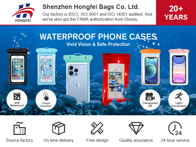 wholesale custom logo colorful pvc universal ipx8 floating waterproof phone bag pouch case for diving beach