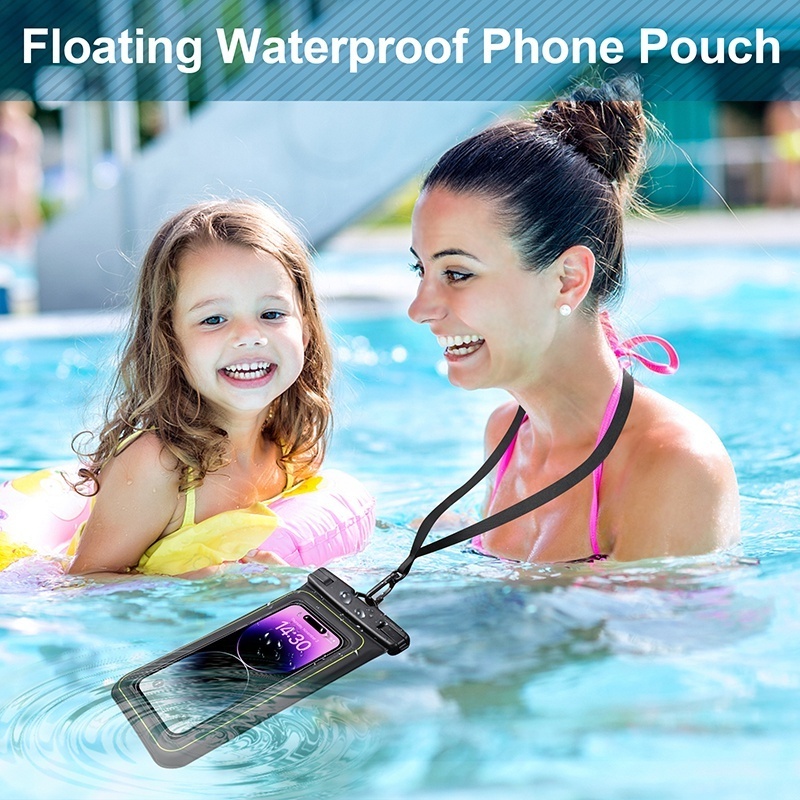 wholesale custom logo colorful pvc universal ipx8 floating waterproof phone bag pouch case for diving beach