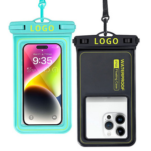 wholesale custom logo colorful pvc universal ipx8 floating waterproof phone bag pouch case for diving beach