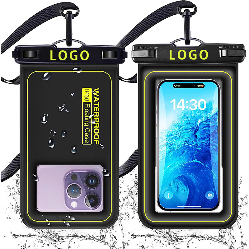 wholesale custom logo colorful pvc universal ipx8 floating waterproof phone bag pouch case for diving beach