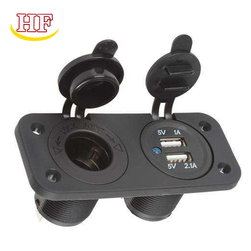 2 In 1 Combination Surface Car Seat Charger Panel Waterproof 3.1A Dual USB Socket 12V Cigarette Lighter Socket