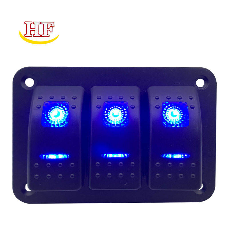 Factory Customize Toggle Switch Panel 3 Gang Rocker Light Bar Switches 5 Pin on off 12V Waterproof for Truck Car UTV