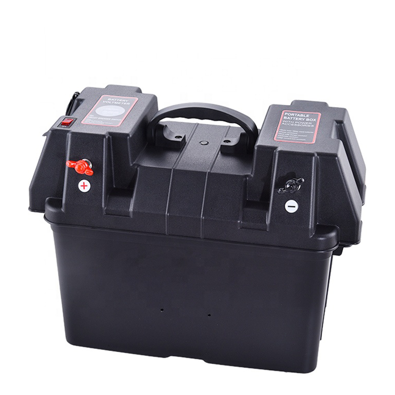 Hot Sale Camping 12V Plastic Battery Box Waterproof Battery Box With Dual USB Socket For Caravan Auto Rv