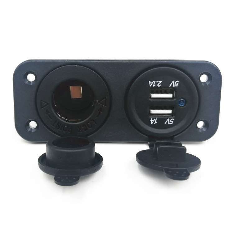 2 In 1 Combination Surface Car Seat Charger Panel Waterproof 3.1A Dual USB Socket 12V Cigarette Lighter Socket