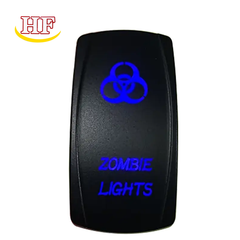 Custom Logo 12V Rocker Switch Boat Marine 5 pin On/Off Waterproof Blue Led Rocker Switch