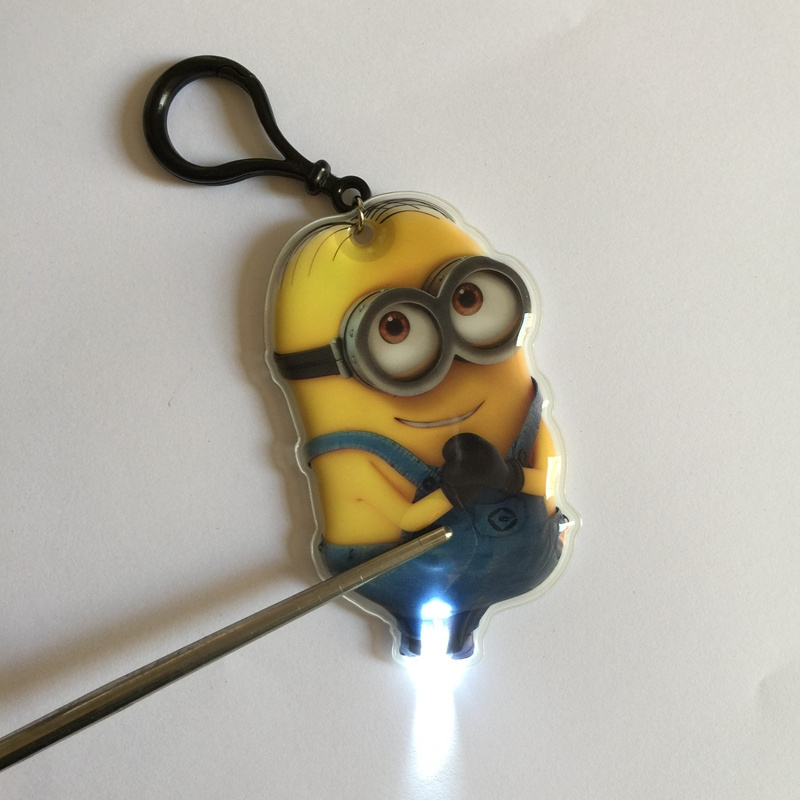 Factory Price Customized Logo PVC Mini LED Keychain Flashlight