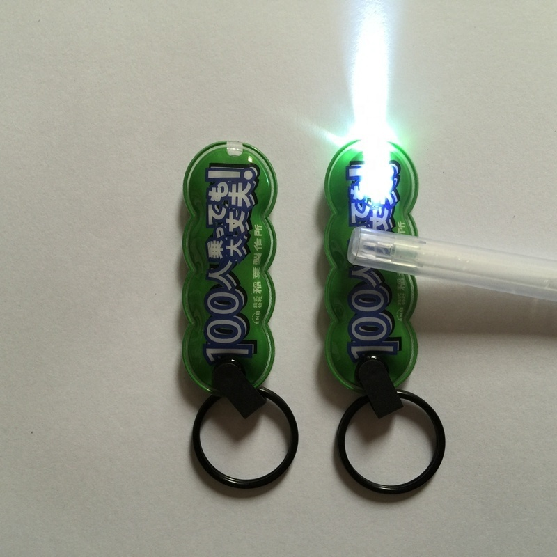 Factory Price Customized Logo PVC Mini LED Keychain Flashlight