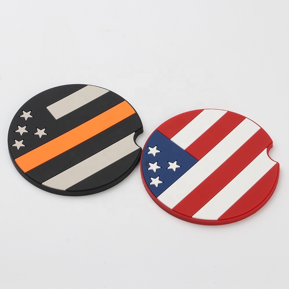 Promotional Custom Design Pvc Silicone Coasters Round Black PVC Rubber Drink Coasters Cup Mat