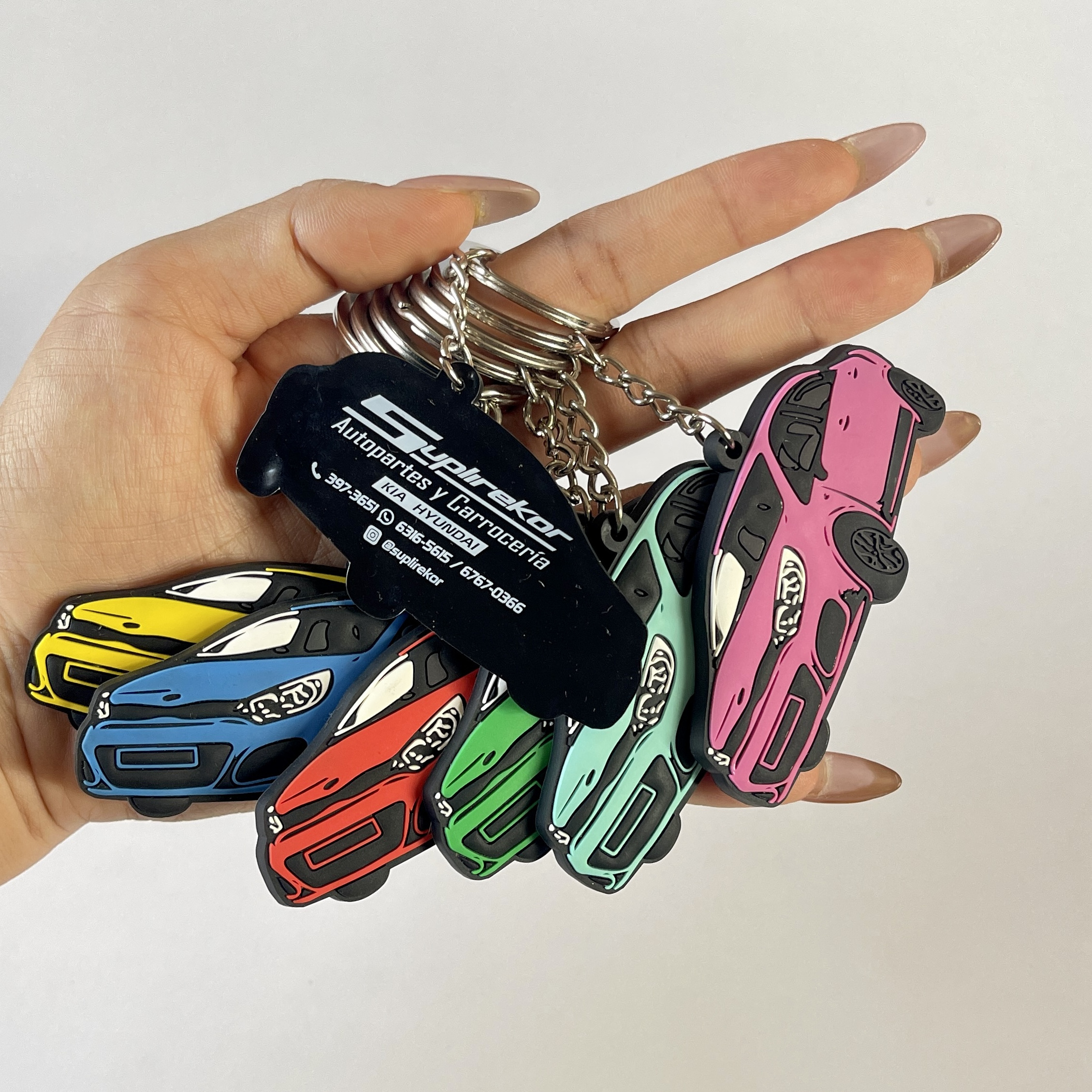 Best Seller Soft PVC Silicone Rubber motorcycle football hello kitty key chain