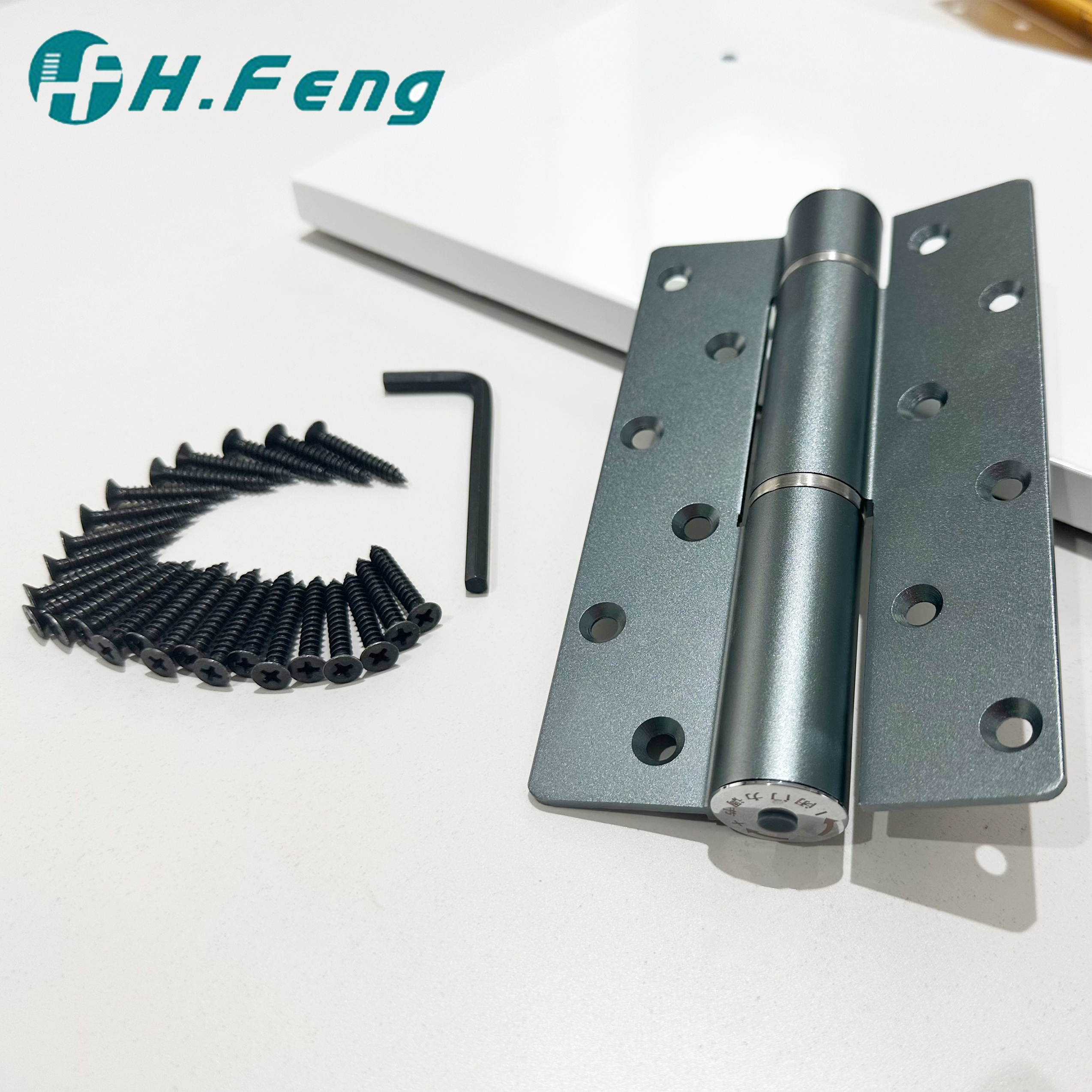 Wood Door Hardware Automatic Buffering Self Closing Hydraulic Door Hinges Aluminium Pivot Hinge