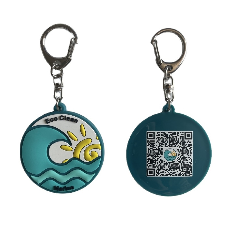 pvc keychain custom logo QR code keychain personalized QR code logo soft pvc keychain