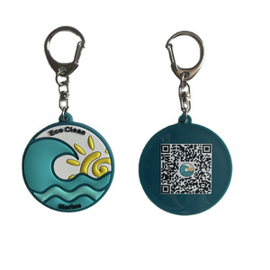 pvc keychain custom logo QR code keychain personalized QR code logo soft pvc keychain