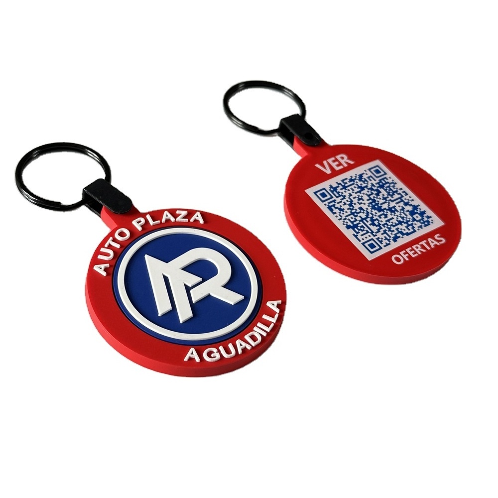 pvc keychain custom logo QR code keychain personalized QR code logo soft pvc keychain