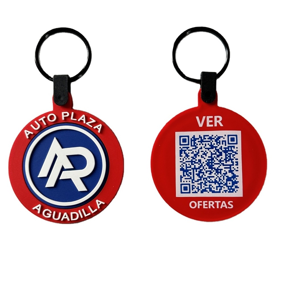 pvc keychain custom logo QR code keychain personalized QR code logo soft pvc keychain