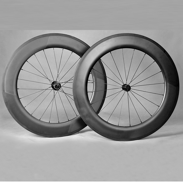 Light weight Carbon Fiber Road Bike Clincher/Tubular wheelset wide rim 88mm