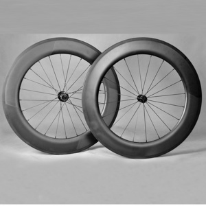 Light weight Carbon Fiber Road Bike Clincher/Tubular wheelset wide rim 88mm