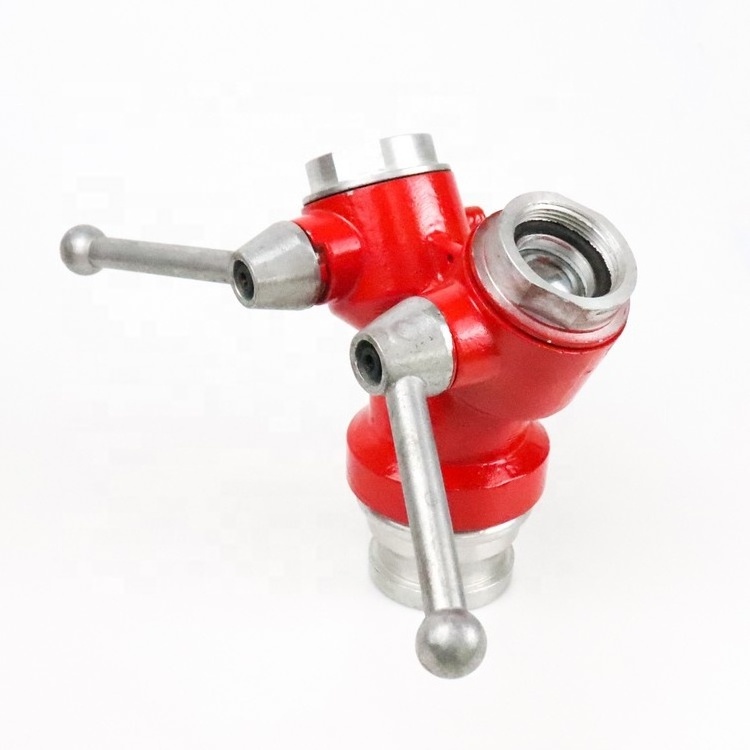 3 Way Fire Water Divider Aluminum BS 336 Inlet Divider With Ball Valve