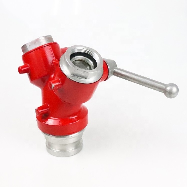 3 Way Fire Water Divider Aluminum BS 336 Inlet Divider With Ball Valve