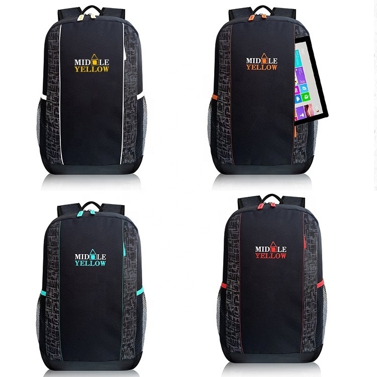 Large capacity RPET backpack custom logo printed anti theft smart men laptop backpack bag with USB charger