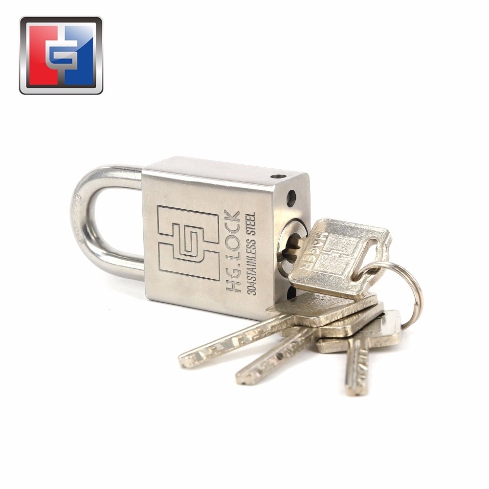 high security heavy duty stainless steel padlock with 4 steel keys