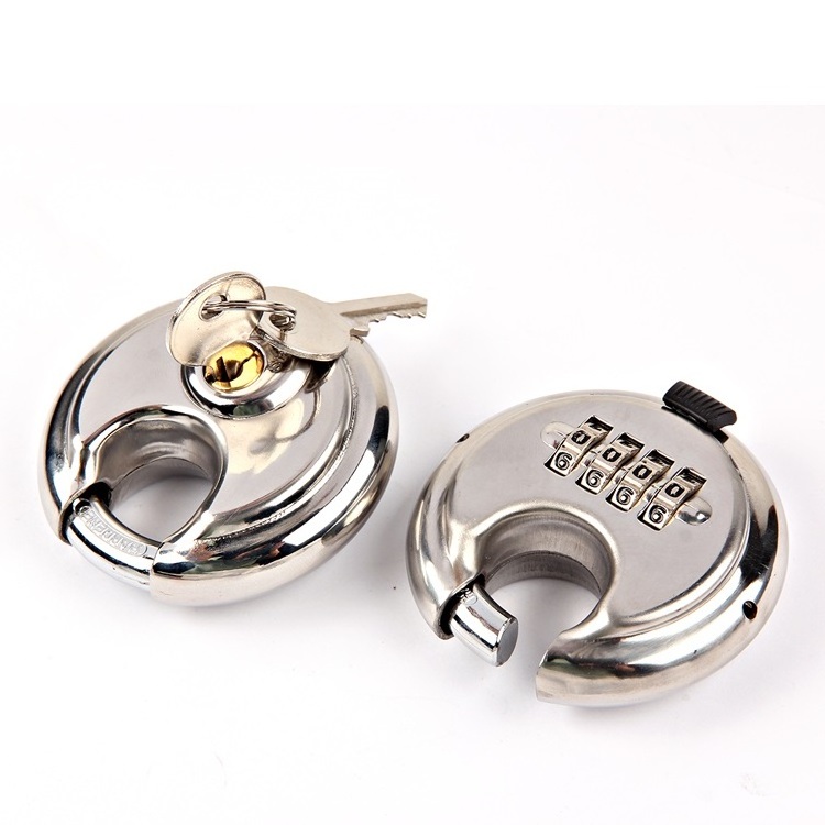 USA Market Waterproof Stainless Steel disk lock 70mm combo round Disc Padlocks